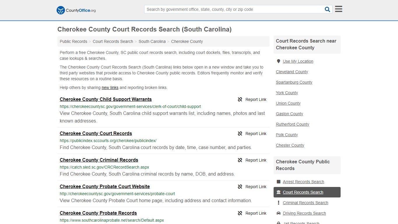 Cherokee County Court Records Search (South Carolina)